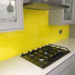 Yellow Painted Splashback - Osborn Glass