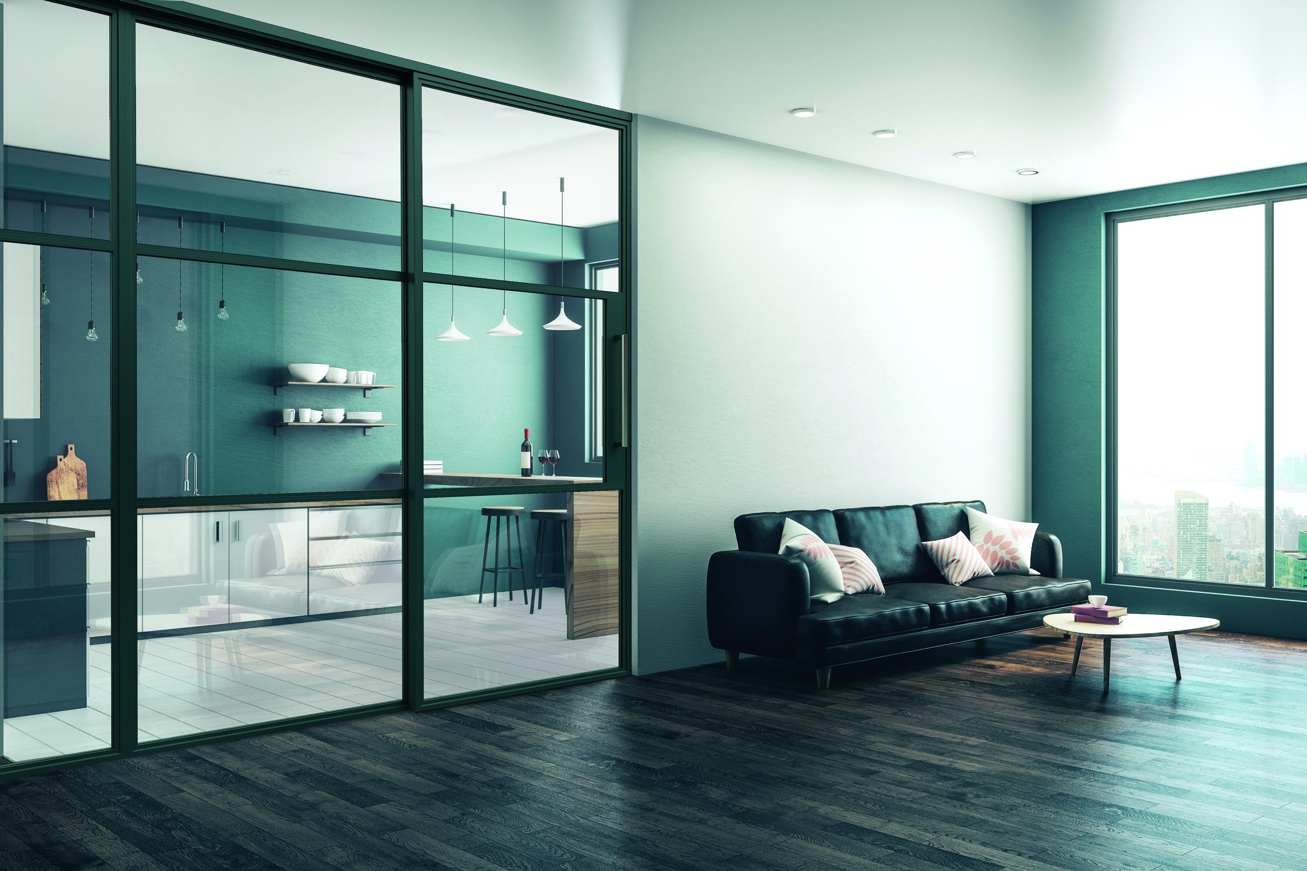 AluSpace kitchen partition in a modern home