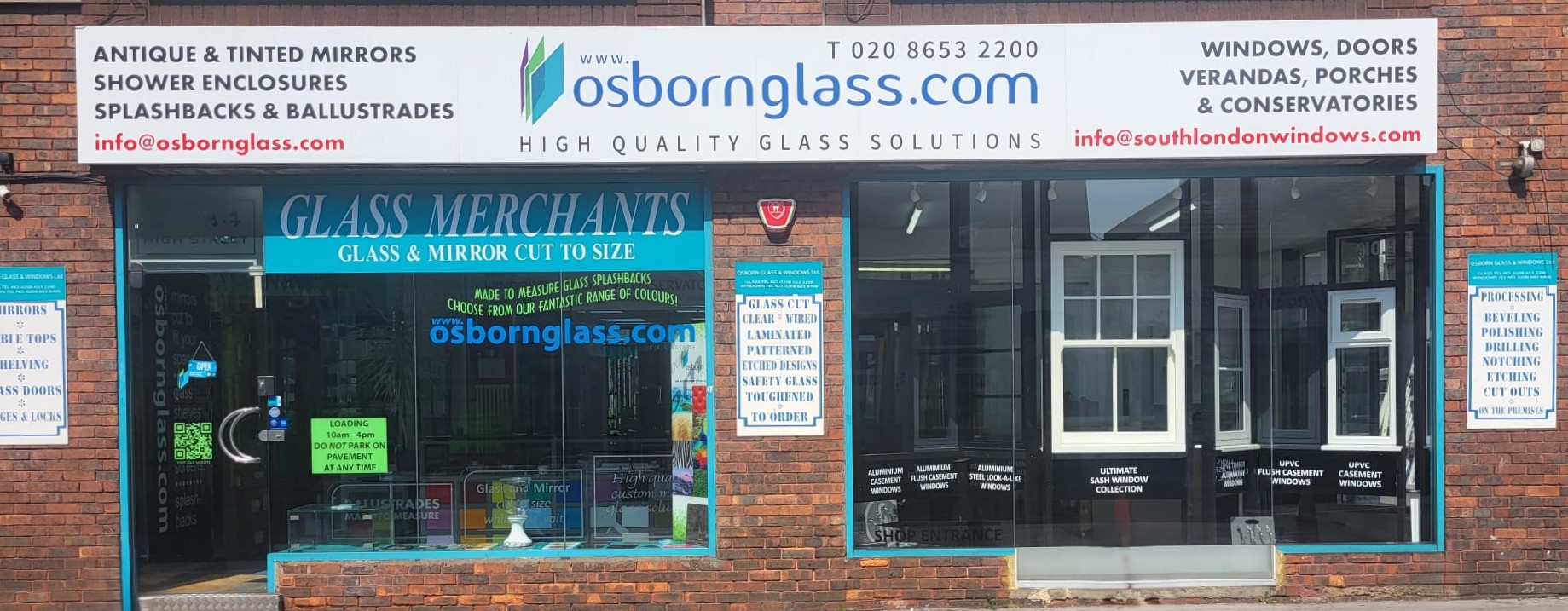 exterior of osborn glass shop