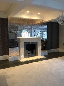 floor to ceiling mirror living room